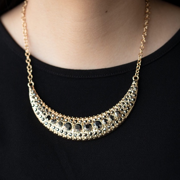 Two Gold and Black Necklace and Earring Set. - Picture 2 of 5